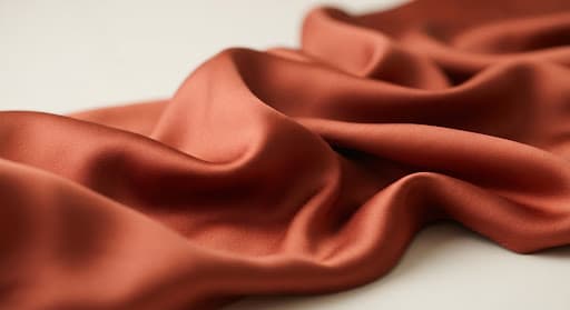 Folds of rust-coloured silk