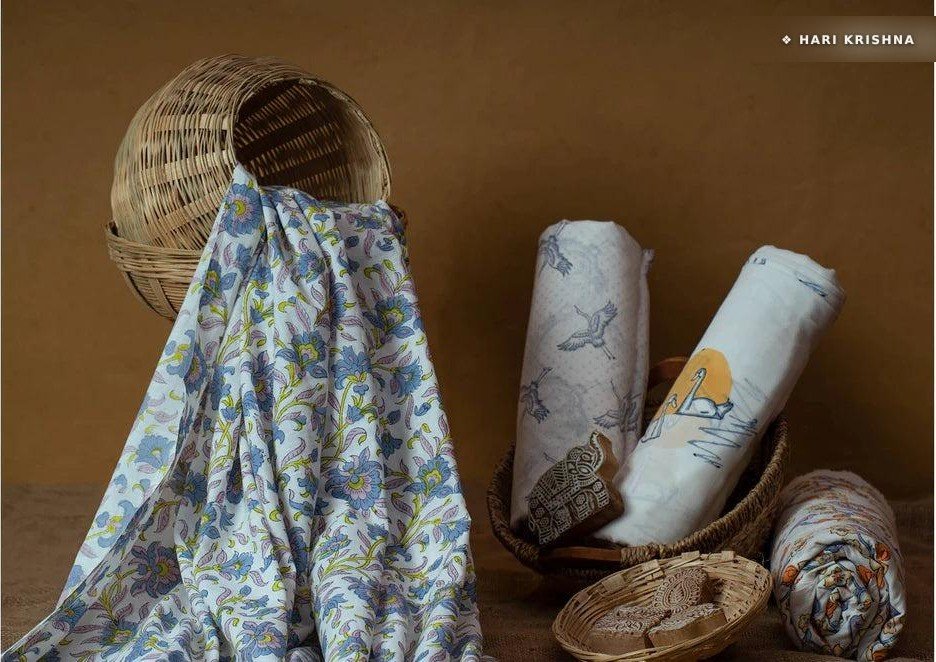 Cotton Slub Fabric - Hari Krishna